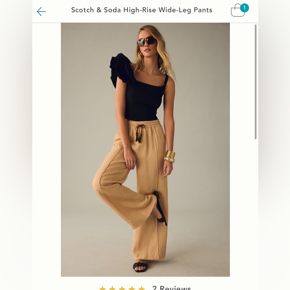 Anthropologie Scotch and Soda Linen Wide Leg Pants